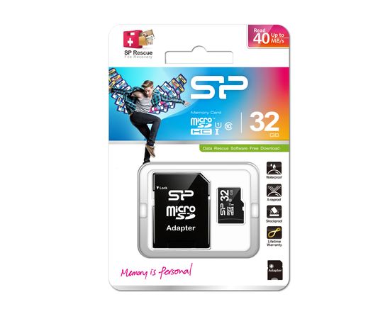  Карта памяти Silicon Power microSDHC 16Gb + adapter (SP016GBSTH010V10SP) 