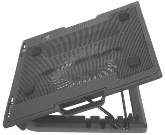  Подставка для ноутбука CBR CLP 15202, 15,6", 370x265x33 мм, с охлаждением, 2xUSB, вентилятор 125 мм, 20 CFM, LED-подсветка, металл/пластик 