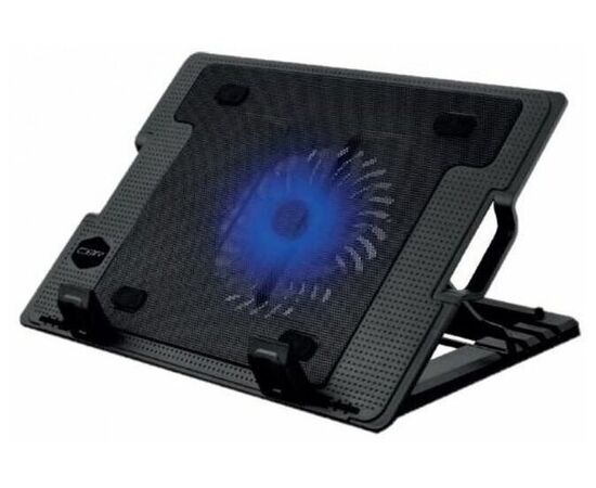  Подставка для ноутбука CBR CLP 15202, 15,6", 370x265x33 мм, с охлаждением, 2xUSB, вентилятор 125 мм, 20 CFM, LED-подсветка, металл/пластик 