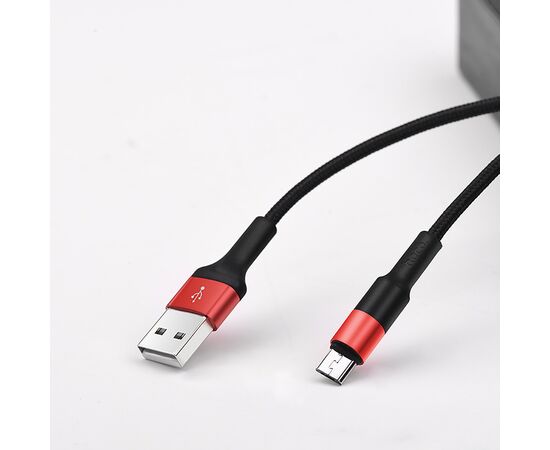  Кабель USB - micro USB Hoco X26 Xpress для HTC/Samsung (100 см) (black/red) 