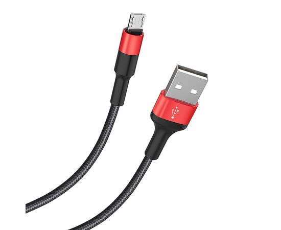  Кабель USB - micro USB Hoco X26 Xpress для HTC/Samsung (100 см) (black/red) 