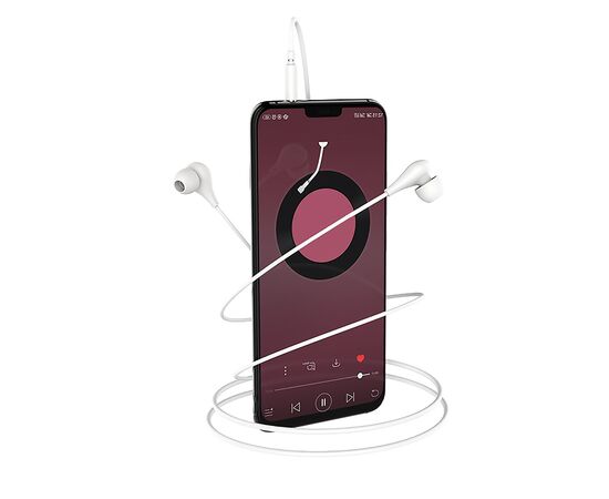  Проводные наушники с микрофоном внутриканальные Borofone BM24 Milo, 3.5 Jack (white) 