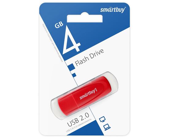  Флэш накопитель USB  4 Гб Smart Buy Scout (red) (212764) 