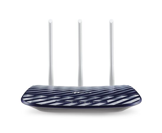  TP-LINK Archer C20, AC750 Dual-Band Wi-Fi Роутер, 433 at 5 GHz +300 Mbps at 2.4 GHz, 802.11ac/a/b/g/n, 1 port WAN 10/100 Mbps + 4 ports LAN 10/100 Mbps, 3 fixed antennas 