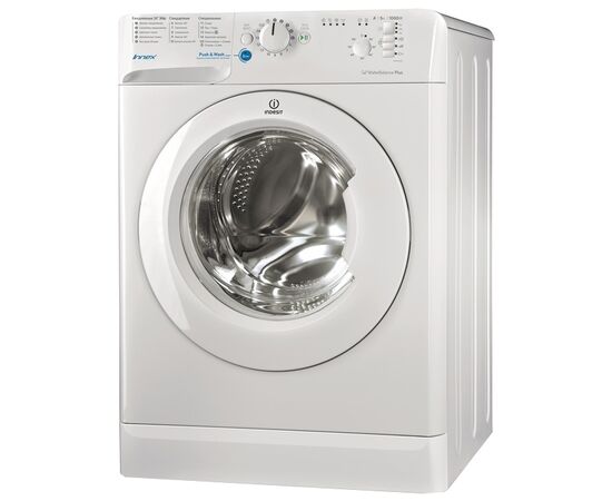  Стиральная машина Indesit BWSB 51051 белый, фронт, 85х60x43см, макс загр. 5кг, 1000 об/мин,классы A+/А/С, 16 программ 