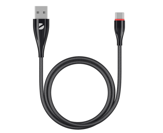  Дата-кабель Ceramic USB - USB-C, 1м, черный, Deppa, 72288 