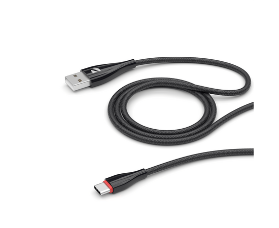  Дата-кабель Ceramic USB - USB-C, 1м, черный, Deppa, 72288 