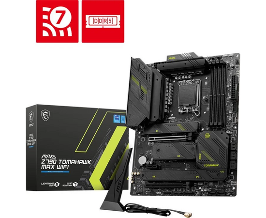  MB s1700 MSI Mag Z790 Tomahawk Max Wifi, 4*DDR5, 2*PCIEx16, 1*PCIEx1, 4*M.2, 3*TypeC, 4*USB3.2Gen2, 6*USB3.2Gen1, 4*USB2.0, 8*SATA3.0, 2.5G, DP, HDMI 