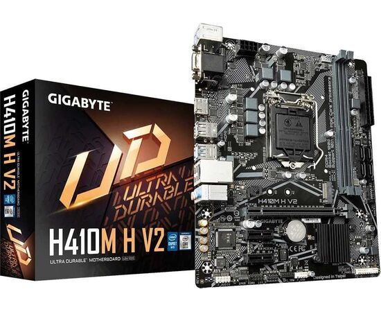  MB s1200 Gigabyte H410M H V2, Intel H470, 2xDDR4-2933 МГц, 1xPCI-Ex16, 1xM.2, Micro-ATX 