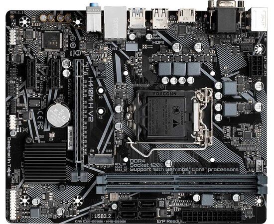  MB s1200 Gigabyte H410M H V2, Intel H470, 2xDDR4-2933 МГц, 1xPCI-Ex16, 1xM.2, Micro-ATX 