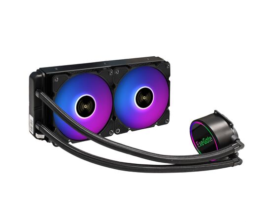  СВО ExeGate EX293458RUS BlackWater-240.PWM.ARGB 3 PIN 5V ADDRESSABLE RGB подсветка, LGA2066/2011/1366/1150/1151/1155/1156 