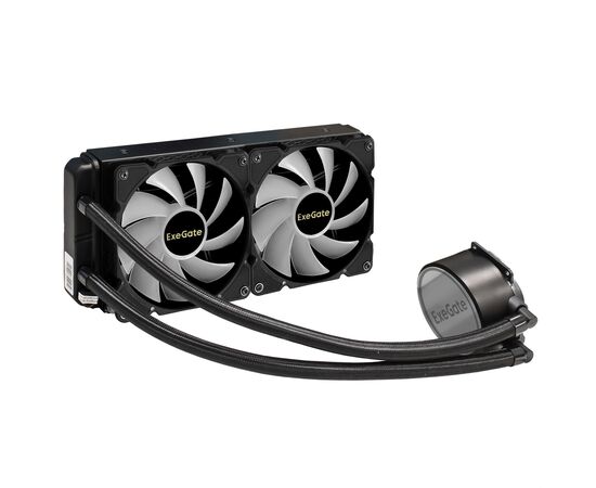  СВО ExeGate EX293458RUS BlackWater-240.PWM.ARGB 3 PIN 5V ADDRESSABLE RGB подсветка, LGA2066/2011/1366/1150/1151/1155/1156 