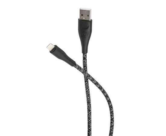  Дата-Кабель USAMS-SJ394 USB - Lightning (2 м) нейлоновая оплетка, черный (SJ394USB01) 