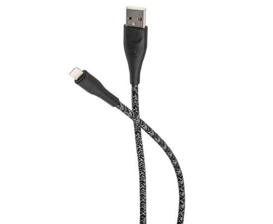  Дата-Кабель USAMS-SJ394 USB - Lightning (2 м) нейлоновая оплетка, черный (SJ394USB01) 