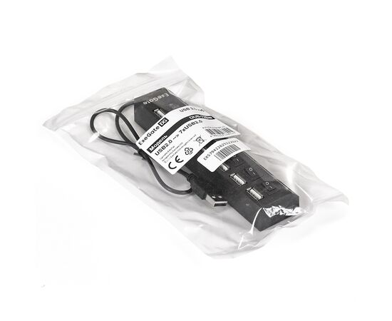  USB-Хаб концентратор ExeGate DUB-72SW EX293978RUS кабель-адаптер USB2.0 -- 7xUSB2.0 кнопки включения/отключения для каждого порта Plug&Play черный 
