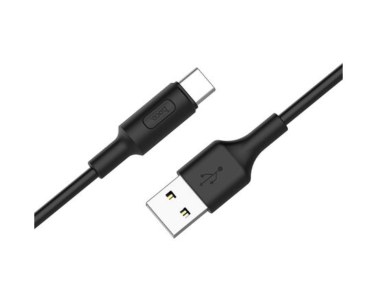  Кабель USB - Type-C HOCO X25 Soarer, 1.0м, круглый, 2.1A, силикон, цвет: чёрный(1/30/300) 