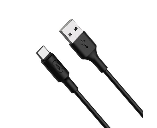  Кабель USB - Type-C HOCO X25 Soarer, 1.0м, круглый, 2.1A, силикон, цвет: чёрный(1/30/300) 