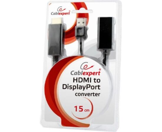  Конвертер Cablexpert DSC-HDMI-DP HDMI--DisplayPort HD19M+USBxHD20F черный 