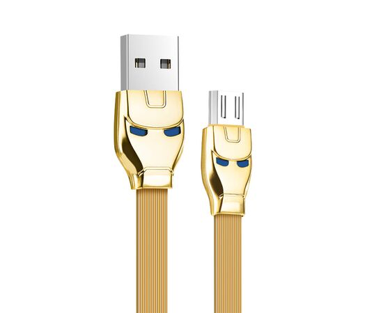  Кабель USB HOCO U14 Steel man USB - MicroUSB, 2.4А, 1.2 м, золотой 
