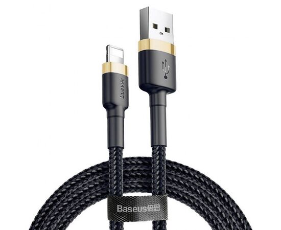  Кабель USB BASEUS Cafule USB - Lightning, 2А, 10W, 3 м, черный+золотой 