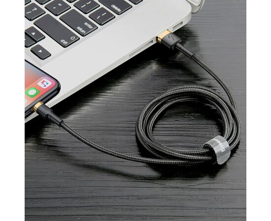  Кабель USB BASEUS Cafule USB - Lightning, 2А, 10W, 3 м, черный+золотой 