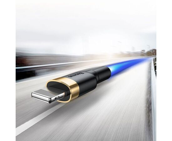  Кабель USB BASEUS Cafule USB - Lightning, 2А, 10W, 3 м, черный+золотой 