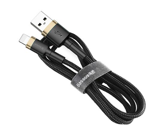  Кабель USB BASEUS Cafule USB - Lightning, 2А, 10W, 3 м, черный+золотой 