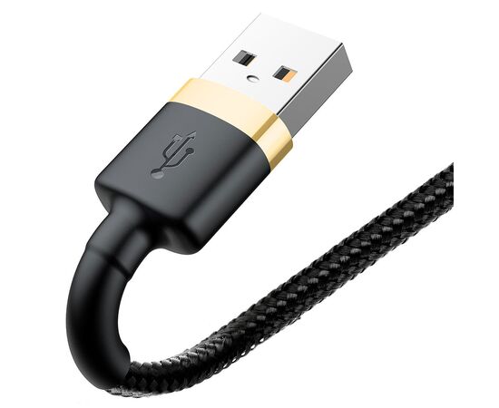  Кабель USB BASEUS Cafule USB - Lightning, 2А, 10W, 3 м, черный+золотой 