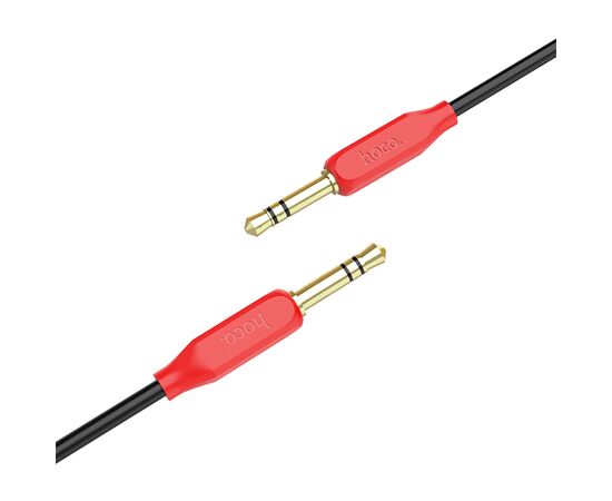  Аудиокабель HOCO UPA11 AUX Jack 3.5 (m) - Jack 3,5 (m), 1 м, черный+красный 