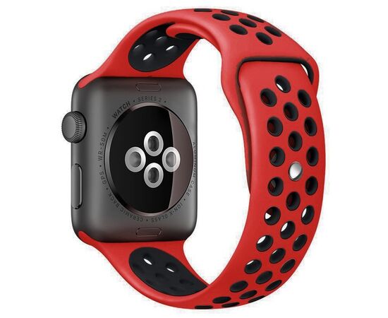  Ремешок Krutoff Silicone Sport для Apple Watch 38/40/41mm M/L (red/black) 11 