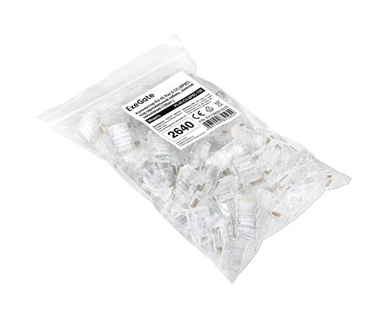  Коннектор Exegate PL45-C5-8P8C-100 (EX158091RUS) RJ-45 8P8C категория 5e, 100 шт. 