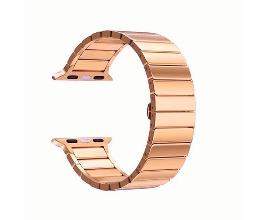  Ремешок - ApW34 металл блочный на застежке Apple Watch 42/44/45/49мм (rose gold) (230496) 