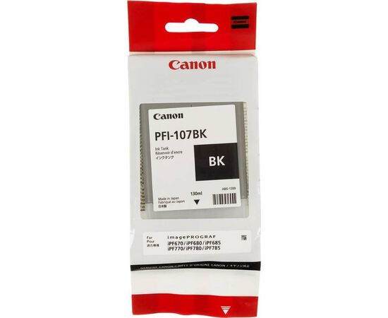  Картридж струйный Canon PFI-107BK 6705B001 черный (130мл) для Canon iP F680/685/780/785 