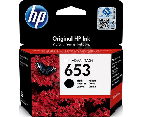  Картридж HP 3YM75AE#BHK 653 Black Original Ink Advantage Cartridge 