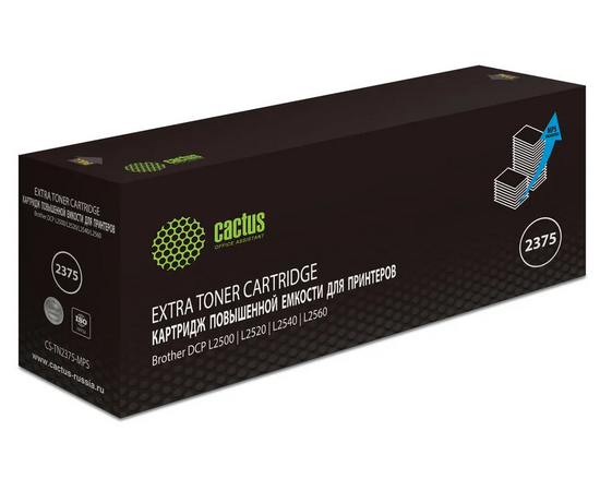  Картридж Cactus TN-2375X (CS-TN2375-MPS) черный лазерный (10400стр.) для Brother DCP L2500/L2520/L2540/L2560 