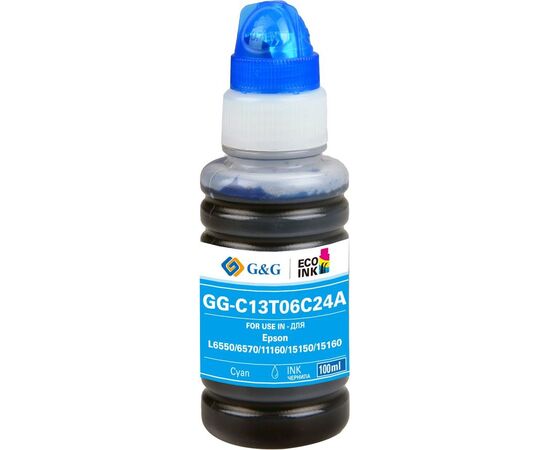  Чернила G&G GG-C13T06C24A №112 голубой 100мл для Epson L6550/6570/11160/15150/15160 