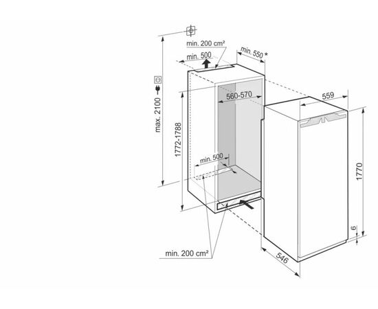  Встраиваемый холодильник LIEBHERR IRd 5101-22 001 Eiger, ниша 178, Pure, EasyFresh, с МК, door-on-door 