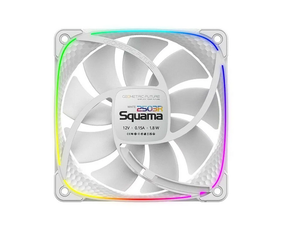  Вентилятор Geometric Future Squama 2503RW (1F2503R112011) Single Pack / 120mm, 2000 RPM, 69.11 CFM, 30.92 dBA, 5V ARGB, White, Reverse 