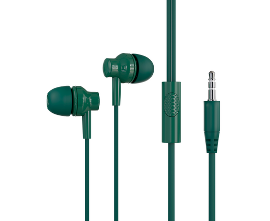  Наушники вакуумные AUX разъём с МК без рег.громкости длина 1.1м More Choice G38 (Emerald) 
