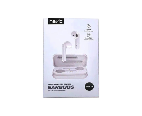  Гарнитура беспроводная вкладыши HAVIT HV-TW935 Bluetooth V5.0 TWS.  Белая 