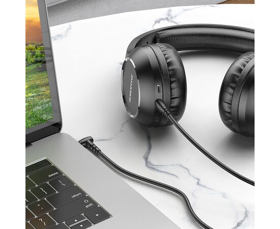  Аудиокабель AUX 3.5mm 1.0м Borofone BL10 (Black) 