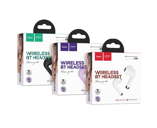  Bluetooth-наушники беспроводные вакуумные Hoco EQ1 Music guide (Purple) 