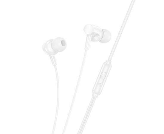  Наушники вакуумные AUX разъём с МК без рег.громкости длина 1.2м Hoco M112 (White) 