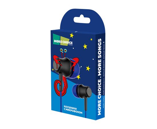  Наушники вакуумные AUX разъём с МК без рег.громкости длина 1.2м More Choice G36 (Dark Blue) 