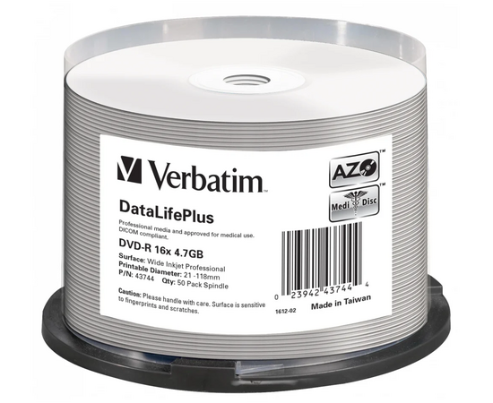  Диск DVD-R Verbatim (43731) 4.7Gb 16x Cake Box (50шт) 