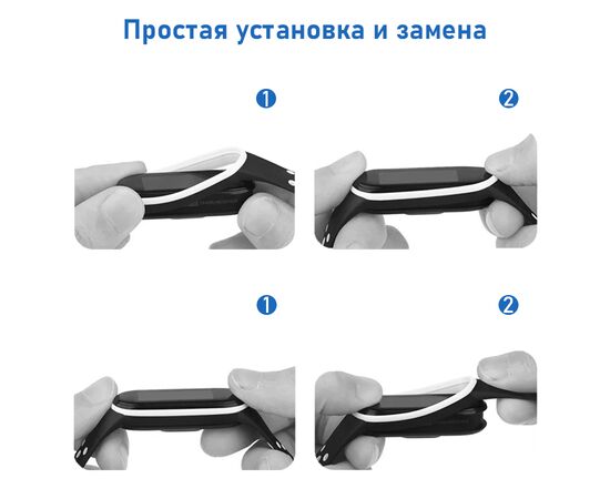  Ремешок силиконовый перфорированный Great Case Sport NK для Xiaomi Mi Band 3/4, 250мм, на кнопке, черный+серый (3) 