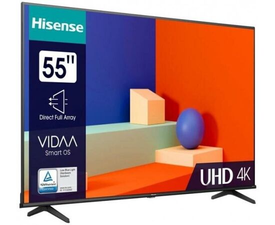  55" Телевизор Hisense 55A6K черный, 3840x2160, 4K Ultra HD, 60 Гц, Wi-Fi, SMART TV, VIDAA 