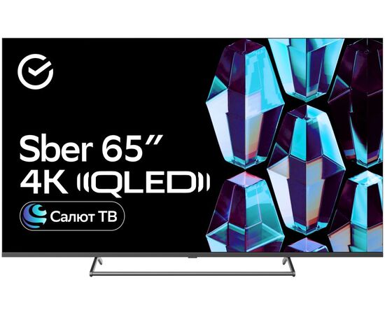  65" Телевизор Sber SDX 65UQ5231 QLED титан 3840x2160, 4K Ultra HD, 60 Гц, Wi-Fi, Smart TV, Салют ТВ 