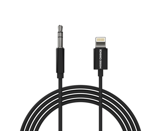  PURE Аудиокабель AUX 3.5mm Lightning 8-pin 1м More choice UK28i (Black) 