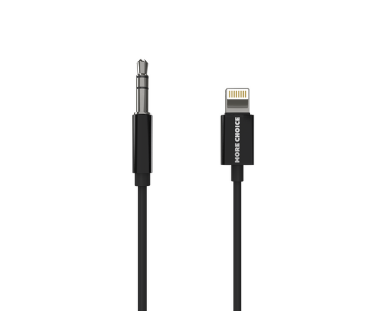  PURE Аудиокабель AUX 3.5mm Lightning 8-pin 1м More choice UK28i (Black) 